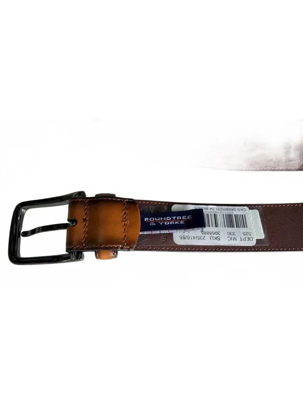 Roundtree & Yourke Brown Leather Belt with Silver Buckle